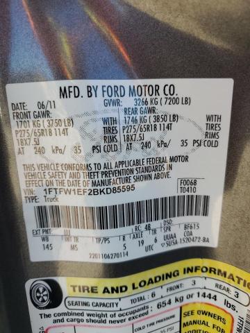 Photo 11 VIN: 1FTFW1EF2BKD85595 - FORD F150 SUPER 