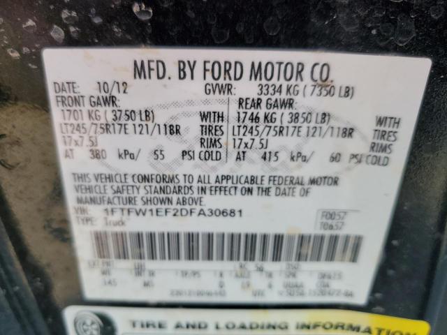 Photo 12 VIN: 1FTFW1EF2DFA30681 - FORD F150 SUPER 