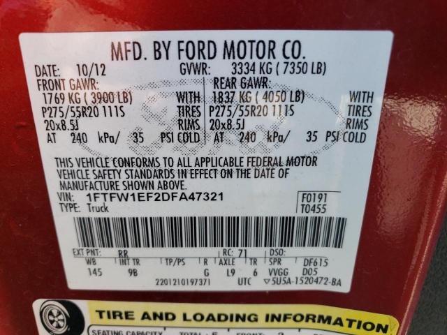 Photo 11 VIN: 1FTFW1EF2DFA47321 - FORD F-150 