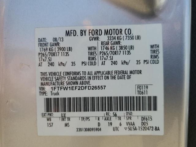 Photo 11 VIN: 1FTFW1EF2DFD26557 - FORD F150 SUPER 