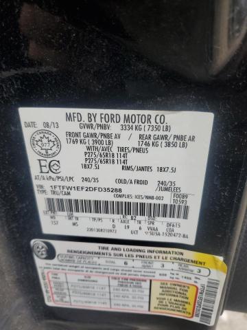 Photo 11 VIN: 1FTFW1EF2DFD35288 - FORD F150 SUPER 