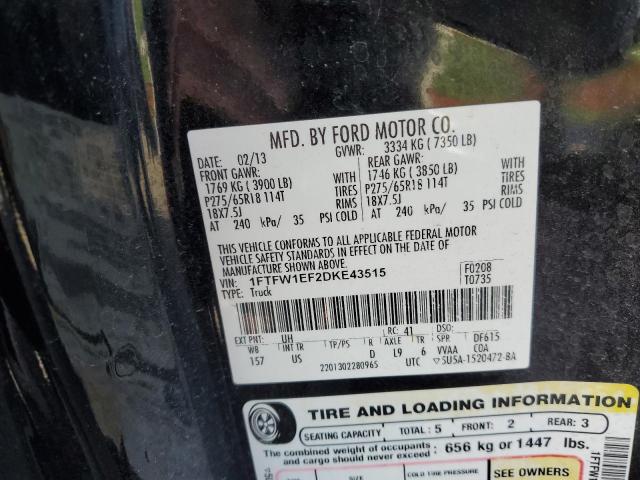 Photo 11 VIN: 1FTFW1EF2DKE43515 - FORD F150 SUPER 