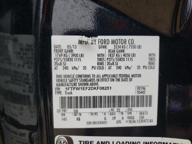 Photo 9 VIN: 1FTFW1EF2DKF08251 - FORD F150 SUPER 