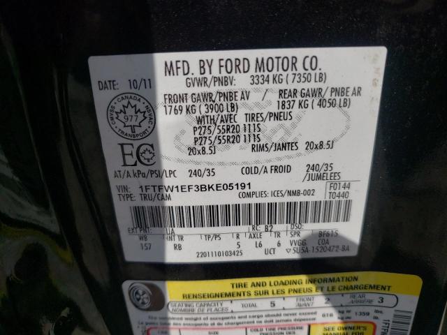 Photo 9 VIN: 1FTFW1EF3BKE05191 - FORD F150 SUPER 