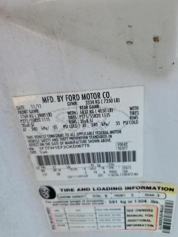 Photo 11 VIN: 1FTFW1EF3CKD06775 - FORD F-150 