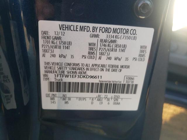 Photo 11 VIN: 1FTFW1EF3DKD96611 - FORD F150 SUPER 