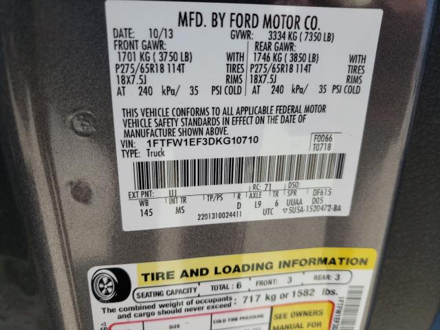 Photo 9 VIN: 1FTFW1EF3DKG10710 - FORD F150 SUPER 