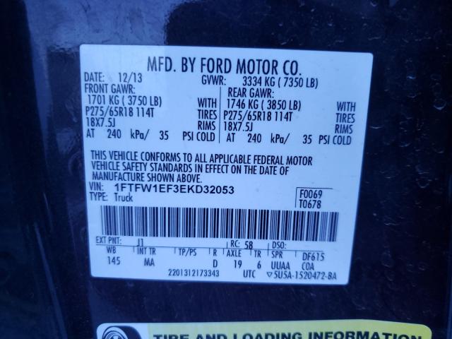 Photo 9 VIN: 1FTFW1EF3EKD32053 - FORD F150 SUPER 