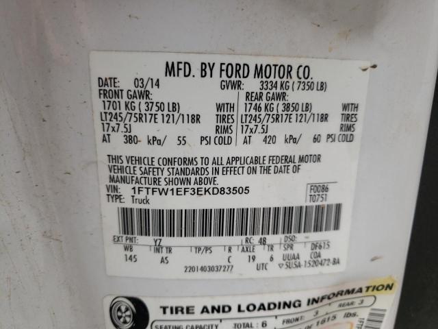 Photo 12 VIN: 1FTFW1EF3EKD83505 - FORD F150 SUPER 