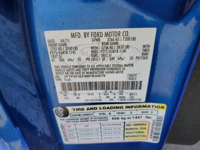 Photo 11 VIN: 1FTFW1EF4BFB30679 - FORD F-150 