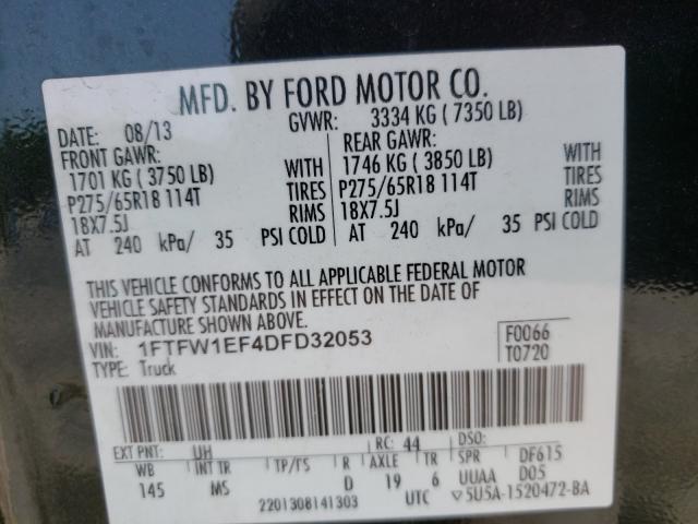 Photo 9 VIN: 1FTFW1EF4DFD32053 - FORD F150 SUPER 