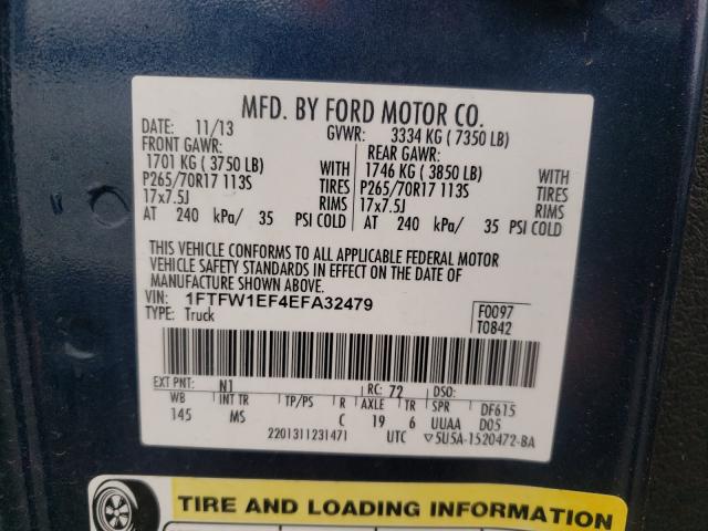 Photo 9 VIN: 1FTFW1EF4EFA32479 - FORD F150 SUPER 