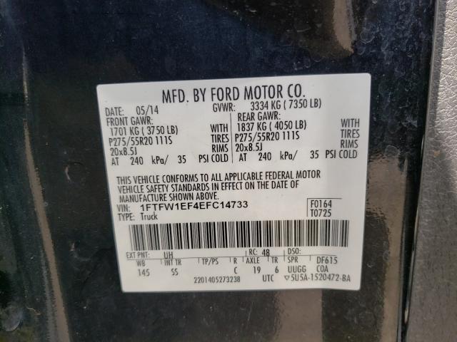 Photo 9 VIN: 1FTFW1EF4EFC14733 - FORD F150 SUPER 