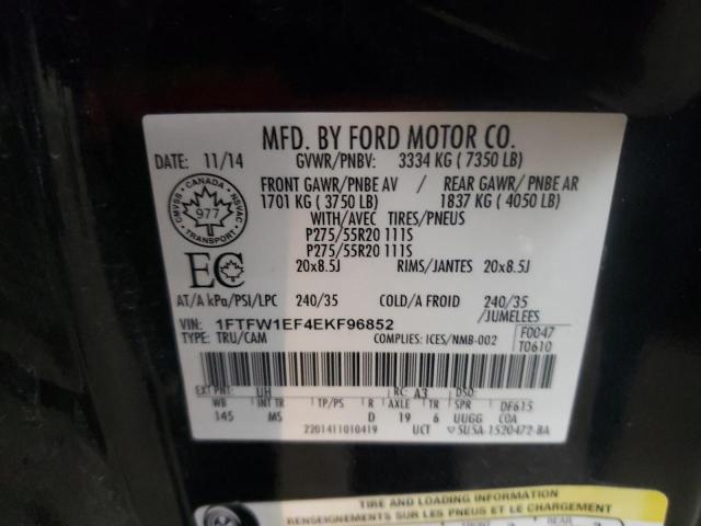 Photo 9 VIN: 1FTFW1EF4EKF96852 - FORD F150 SUPER 