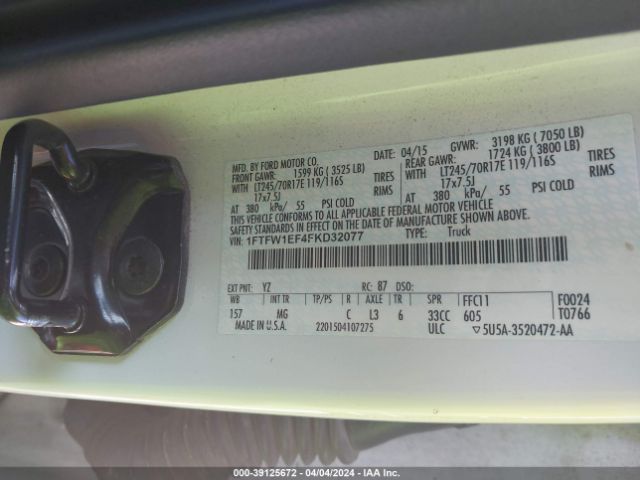 Photo 8 VIN: 1FTFW1EF4FKD32077 - FORD F150 