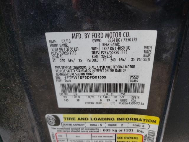 Photo 9 VIN: 1FTFW1EF5DFD01555 - FORD F150 SUPER 