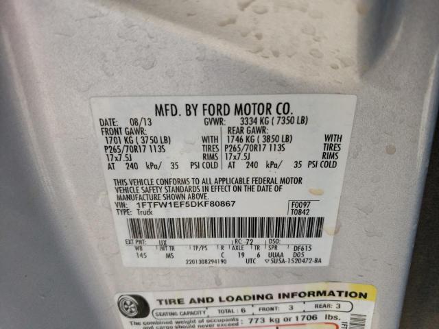 Photo 11 VIN: 1FTFW1EF5DKF80867 - FORD F150 SUPER 