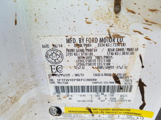 Photo 9 VIN: 1FTFW1EF5EFC36059 - FORD F150 SUPER 