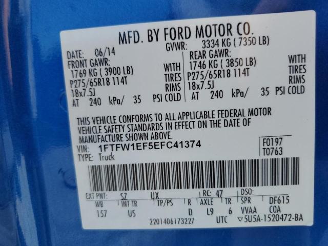 Photo 9 VIN: 1FTFW1EF5EFC41374 - FORD F150 SUPER 