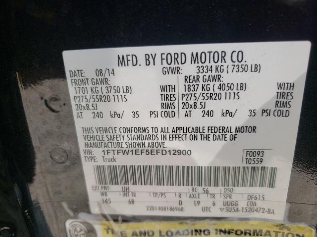 Photo 9 VIN: 1FTFW1EF5EFD12900 - FORD F150 SUPER 