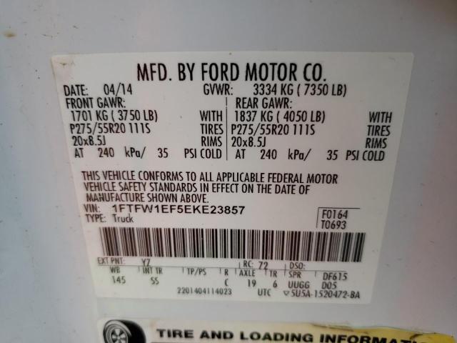 Photo 9 VIN: 1FTFW1EF5EKE23857 - FORD F150 SUPER 