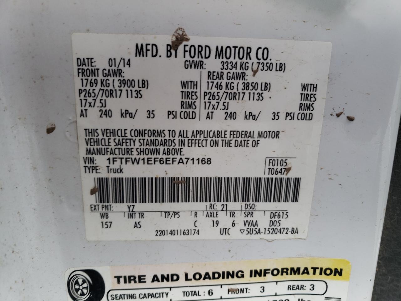 Photo 11 VIN: 1FTFW1EF6EFA71168 - FORD F-150 