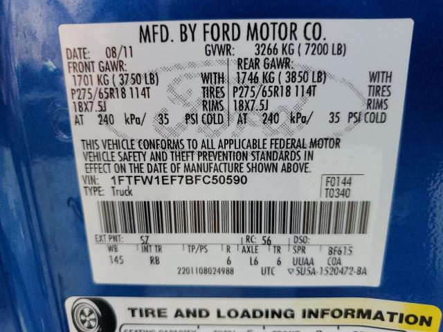 Photo 11 VIN: 1FTFW1EF7BFC50590 - FORD F150 SUPER 