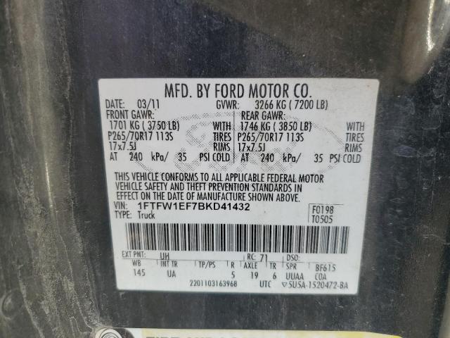 Photo 11 VIN: 1FTFW1EF7BKD41432 - FORD F150 SUPER 