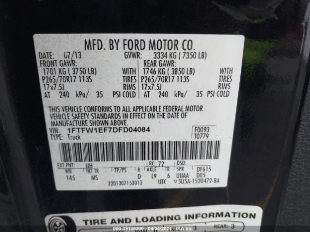 Photo 8 VIN: 1FTFW1EF7DFD04048 - FORD F150 