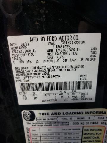 Photo 9 VIN: 1FTFW1EF7DKE95075 - FORD F150 SUPER 