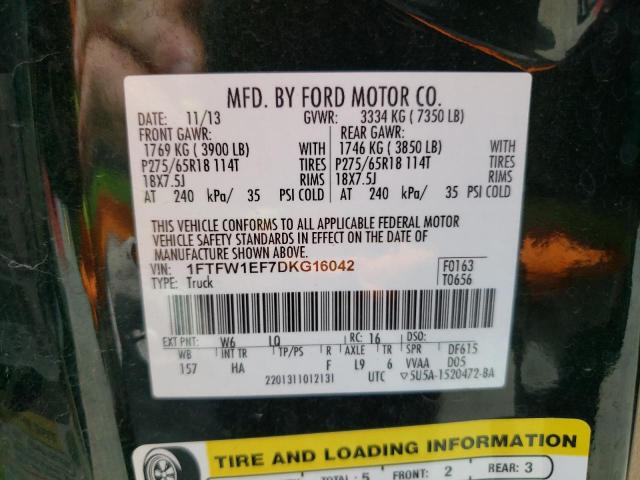 Photo 11 VIN: 1FTFW1EF7DKG16042 - FORD F-150 