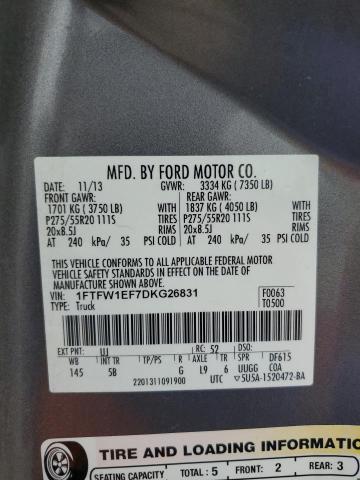 Photo 11 VIN: 1FTFW1EF7DKG26831 - FORD F-150 