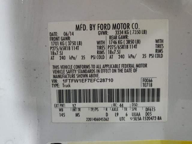 Photo 11 VIN: 1FTFW1EF7EFC28710 - FORD F150 SUPER 