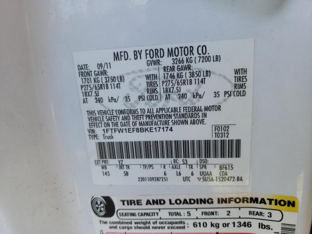 Photo 9 VIN: 1FTFW1EF8BKE17174 - FORD F150 SUPER 