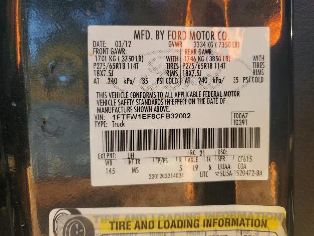 Photo 11 VIN: 1FTFW1EF8CFB32002 - FORD F-150 