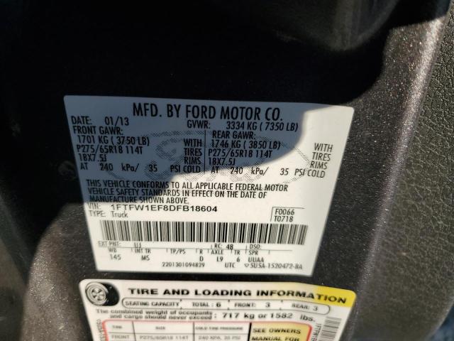 Photo 11 VIN: 1FTFW1EF8DFB18604 - FORD F-150 