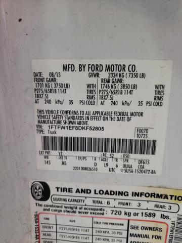 Photo 11 VIN: 1FTFW1EF8DKF52805 - FORD F-150 