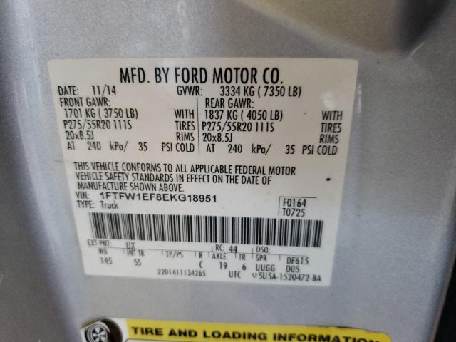 Photo 9 VIN: 1FTFW1EF8EKG18951 - FORD F150 SUPER 