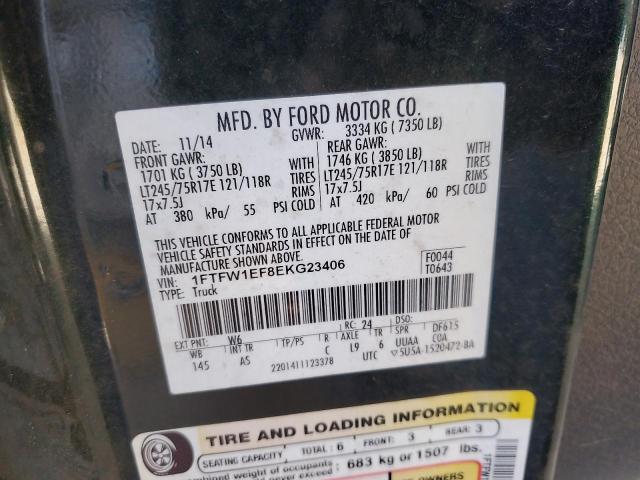 Photo 11 VIN: 1FTFW1EF8EKG23406 - FORD F150 SUPER 