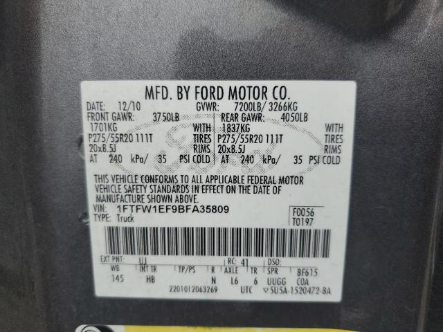 Photo 11 VIN: 1FTFW1EF9BFA35809 - FORD F-150 