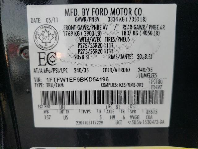 Photo 9 VIN: 1FTFW1EF9BKD54196 - FORD F150 SUPER 