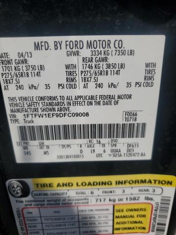 Photo 11 VIN: 1FTFW1EF9DFC09008 - FORD F150 SUPER 