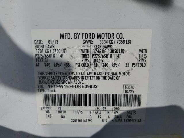 Photo 11 VIN: 1FTFW1EF9DKE09832 - FORD F150 SUPER 