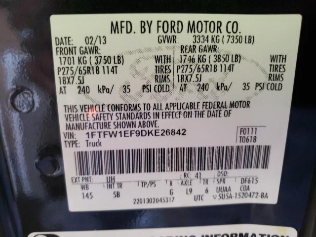 Photo 11 VIN: 1FTFW1EF9DKE26842 - FORD F150 SUPER 