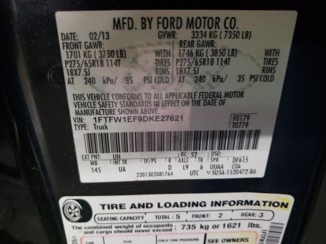 Photo 12 VIN: 1FTFW1EF9DKE27621 - FORD F-150 