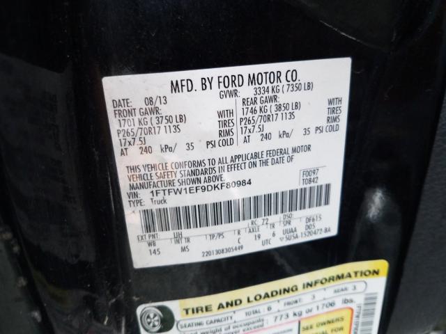 Photo 9 VIN: 1FTFW1EF9DKF80984 - FORD F150 SUPER 