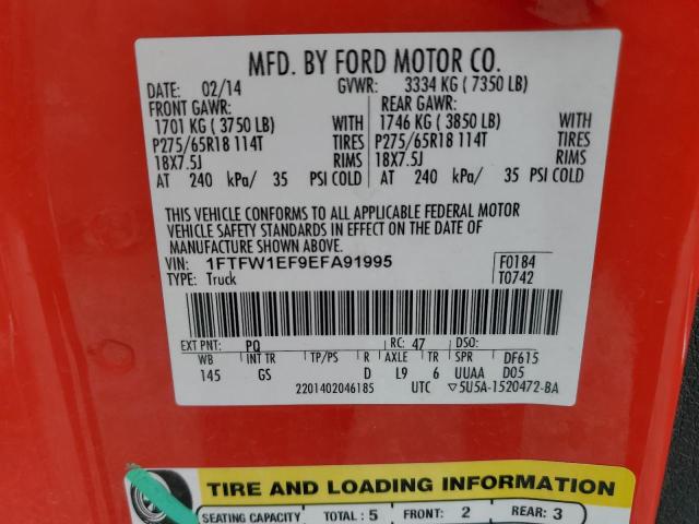 Photo 11 VIN: 1FTFW1EF9EFA91995 - FORD F150 SUPER 