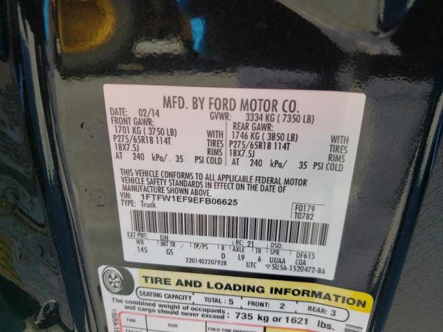 Photo 9 VIN: 1FTFW1EF9EFB06625 - FORD F150 SUPER 