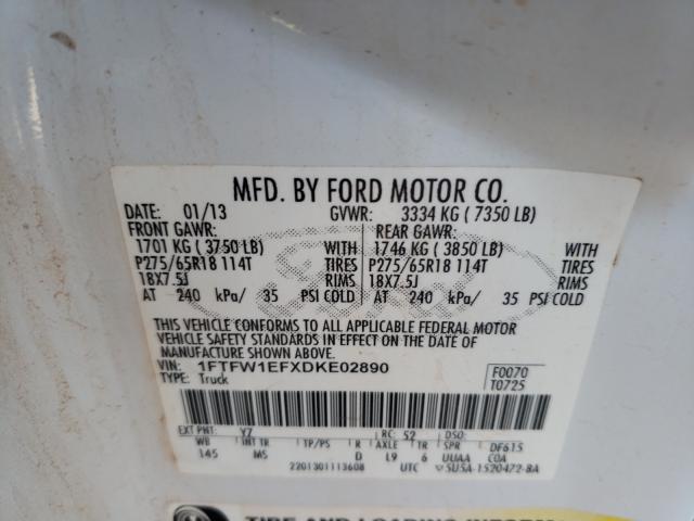 Photo 9 VIN: 1FTFW1EFXDKE02890 - FORD F150 SUPER 