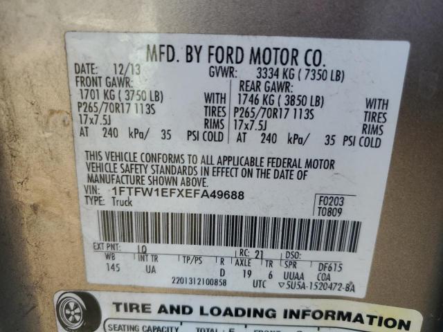 Photo 11 VIN: 1FTFW1EFXEFA49688 - FORD F150 SUPER 